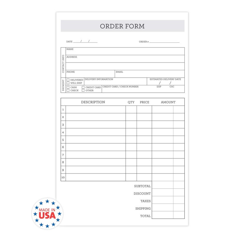 SBlabels Simply Classic 2-Part Carbonless Order Form Pad / 50 Sets / 5.5" x 8.5" Carbon Copy Purchase Sales Receipt Book - Image 4
